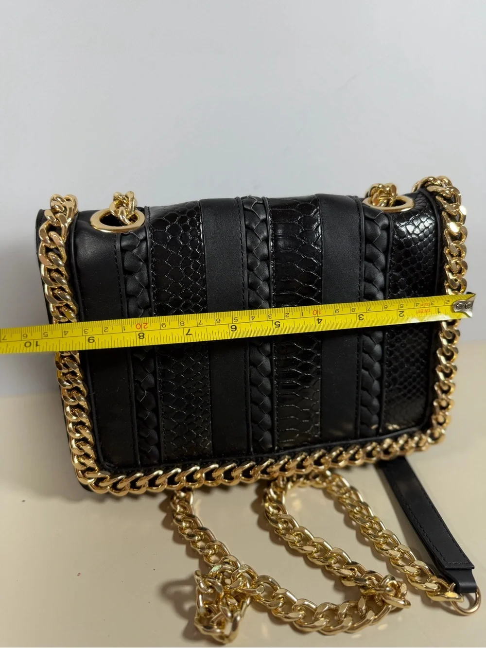 ALDO Black Shoulder Bag with Gold Chain Strap
